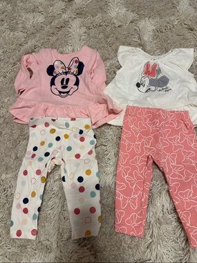 Minnie Mouse Pink & White baby Set